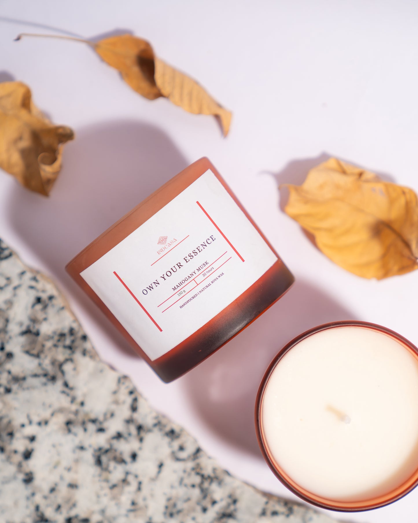 Natural Soy wax Scented Candle, Mahogany Musk