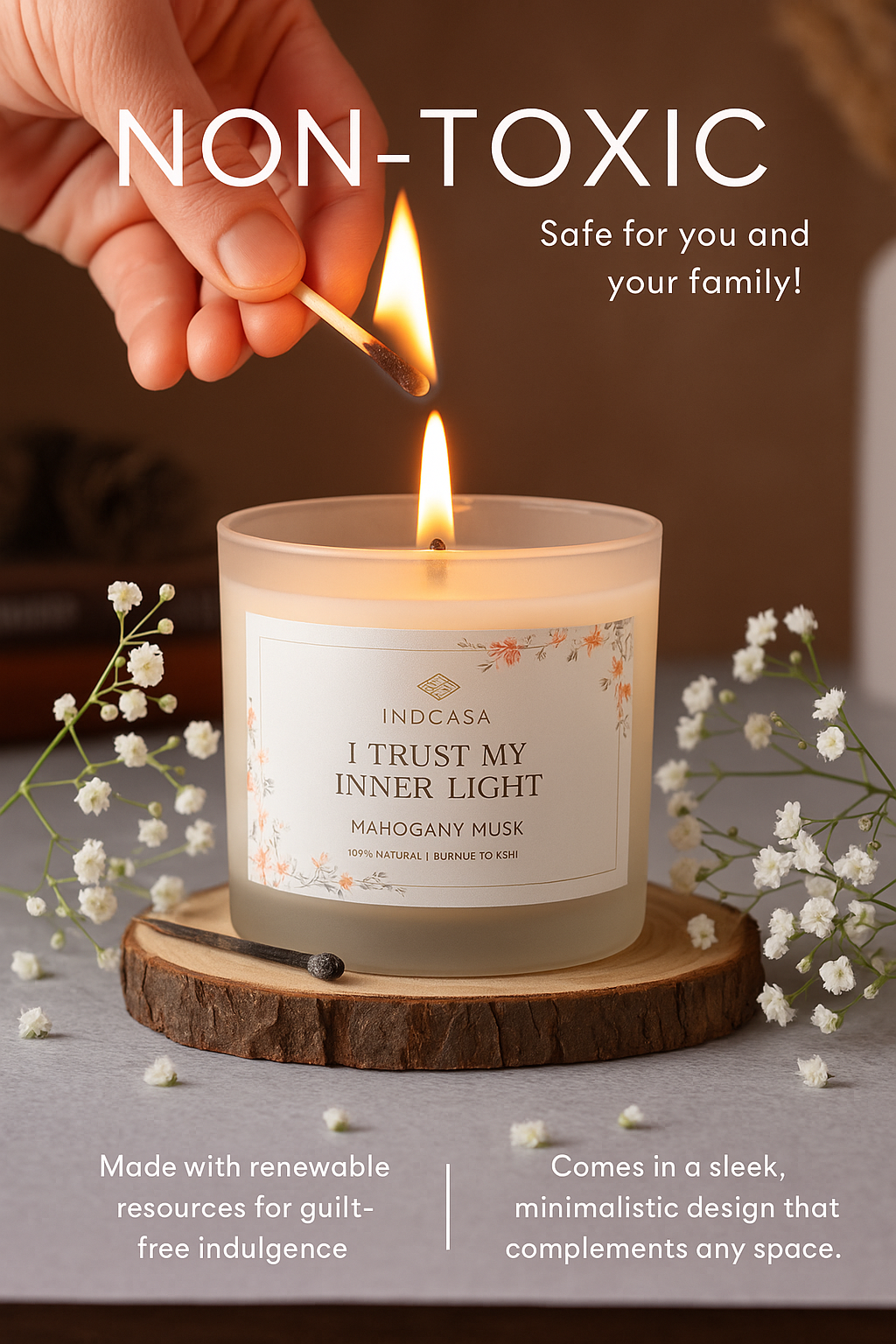 Natural Soy wax Candle, Mahogany Musk