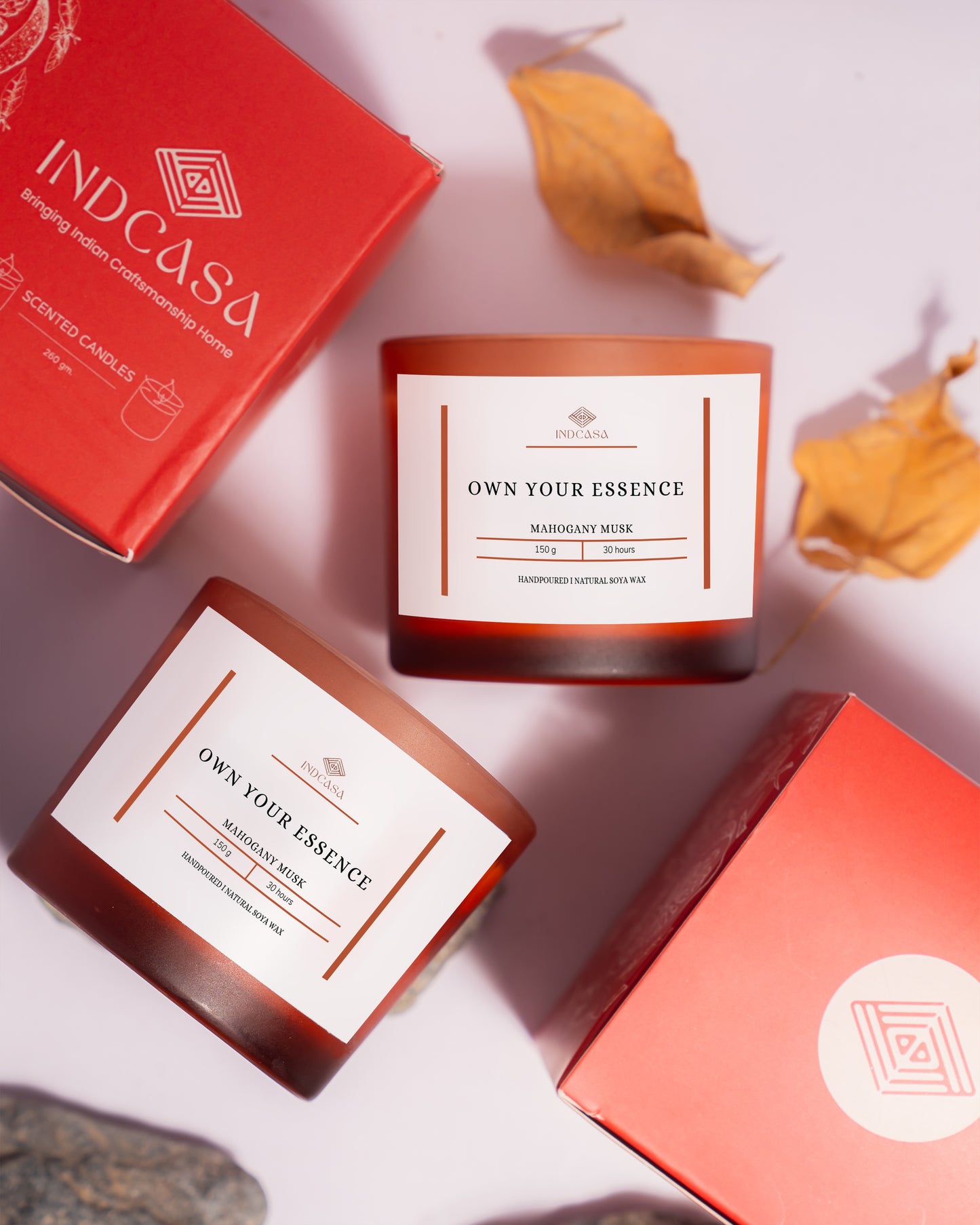 Natural Soy wax Scented Candle, Mahogany Musk