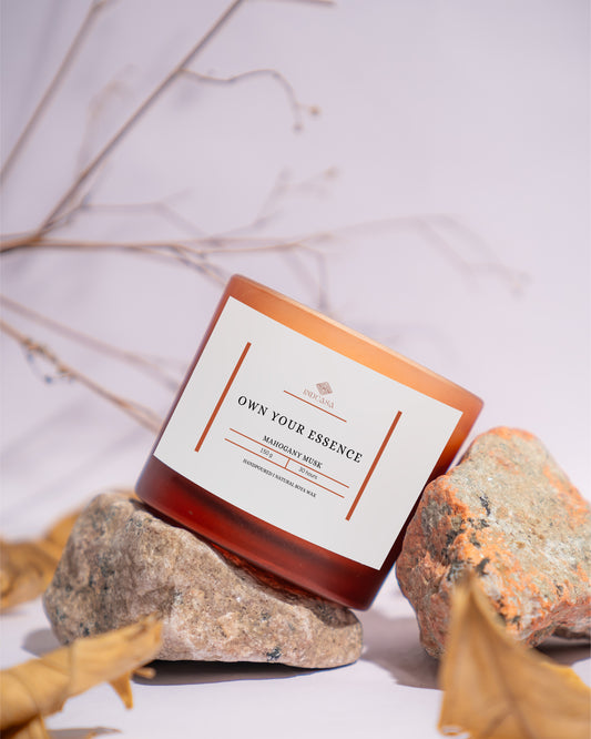 Natural Soy wax Scented Candle, Mahogany Musk